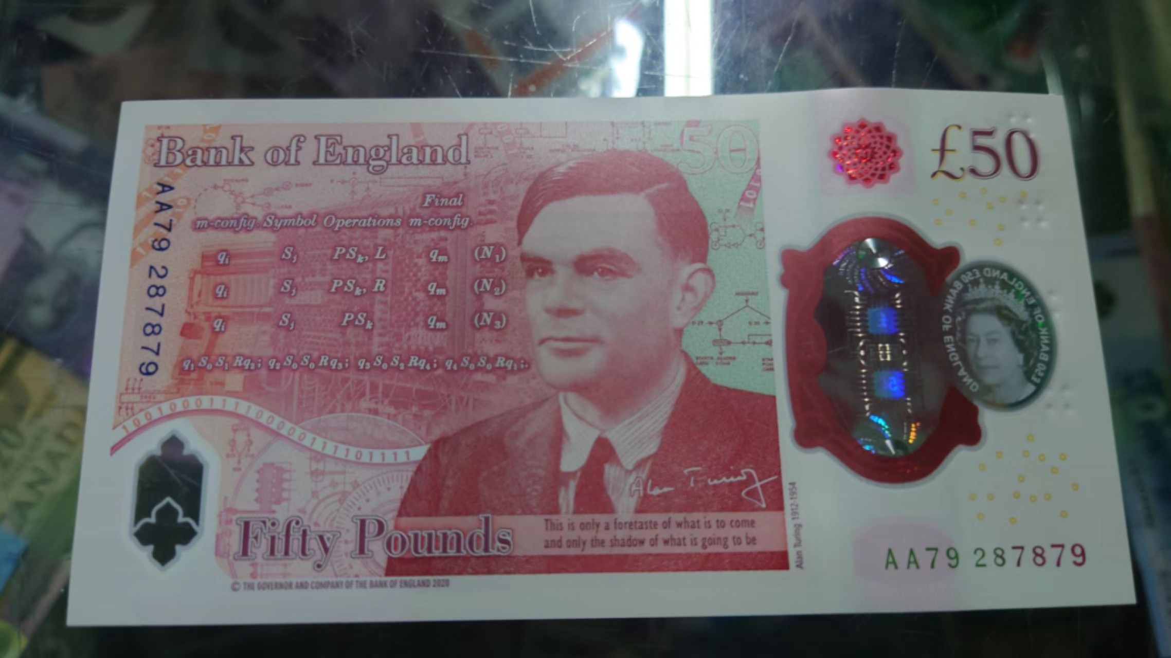 11.12【囧羊收藏】双11裸钞专场 总49期暨2022年第六期 2021年50英镑塑料钞 AA冠 全程无4尾号7879