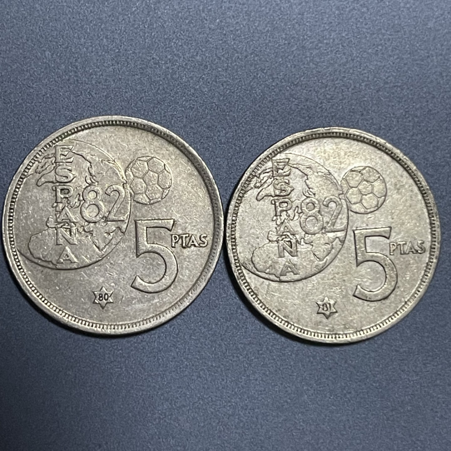 外国硬币0元起拍（28） 西班牙5比赛塔 世界杯纪念币