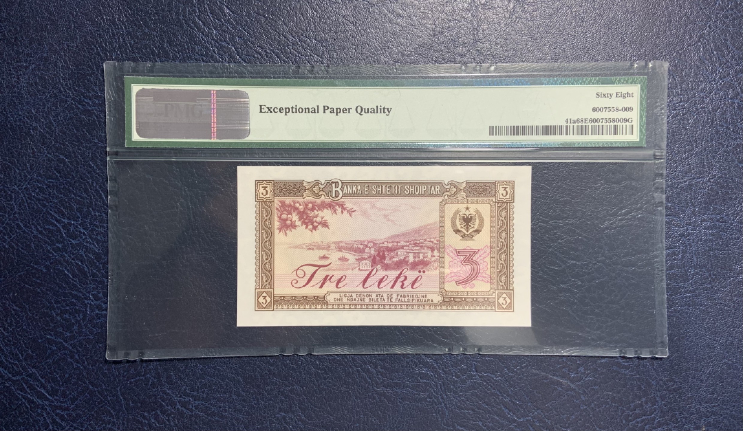 收藏联盟Quantum Auction 第207期拍卖 阿尔巴尼亚1976年3列克 PMG68 高分 中国代印