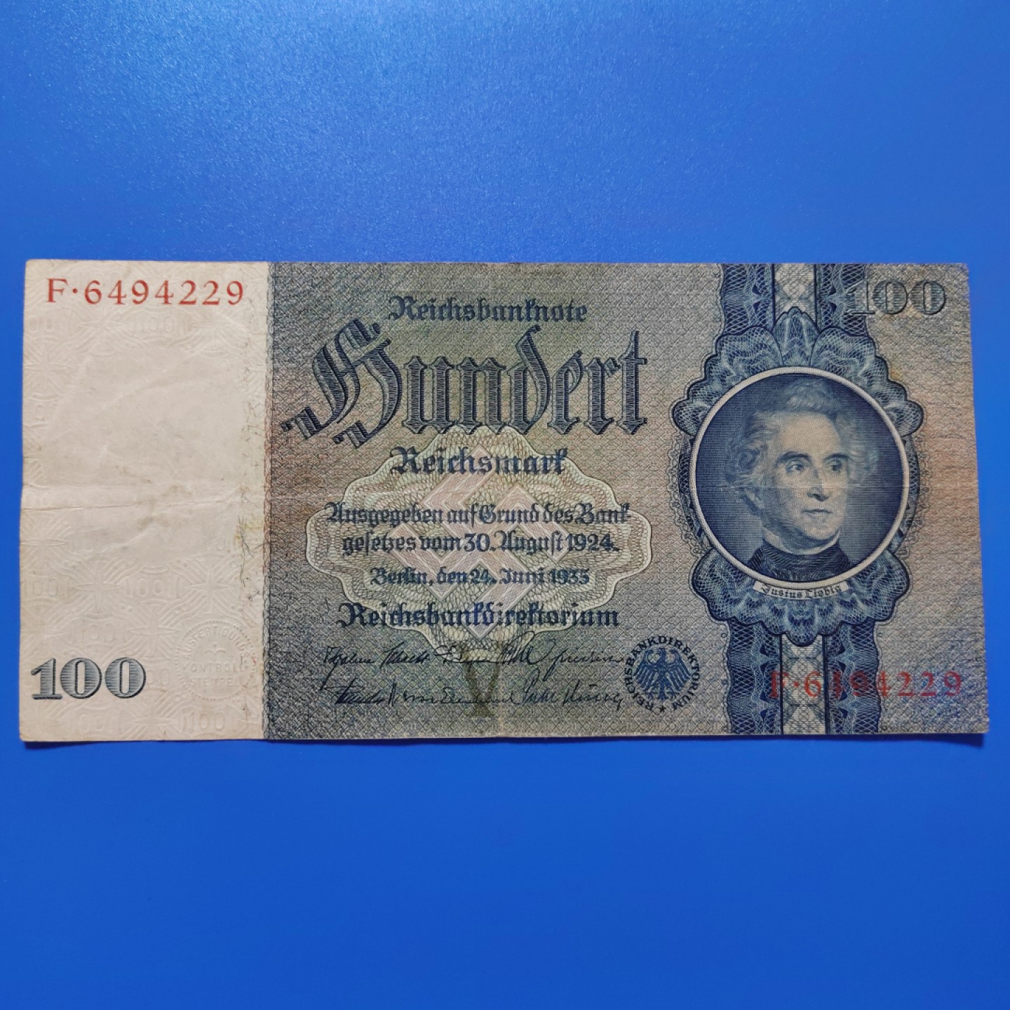 王之爱好～外国纸币 1935年，100马克，德国纸币