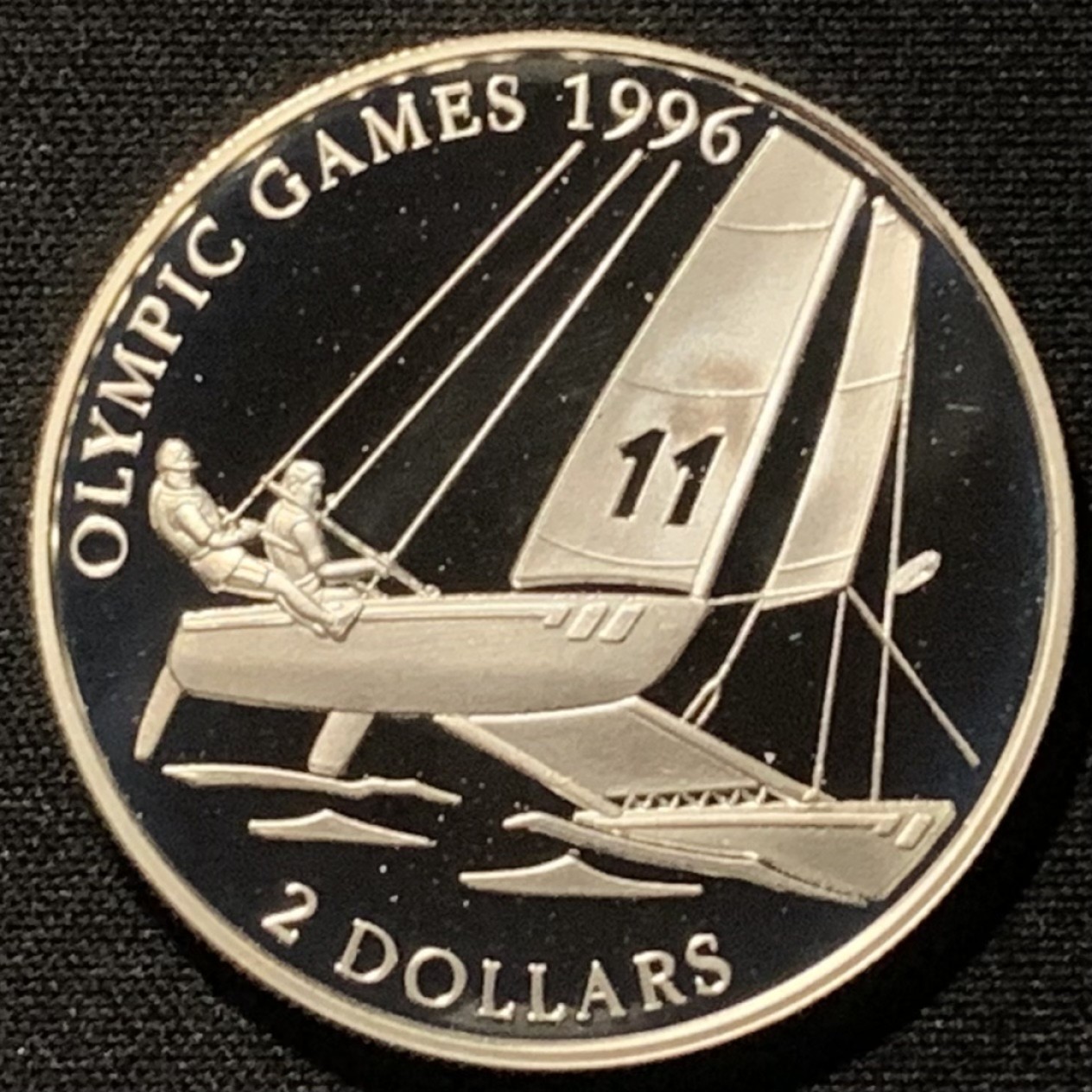 紫瑗钱币——第268期拍卖 巴哈马 1995年 亚特兰大奥运会 双体帆船 2元 23.33克 0.925银 精制
