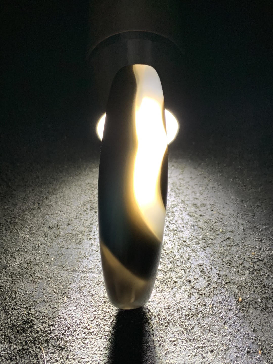 精美高玉化天珠型巴西玛瑙8字天眼桶珠一个