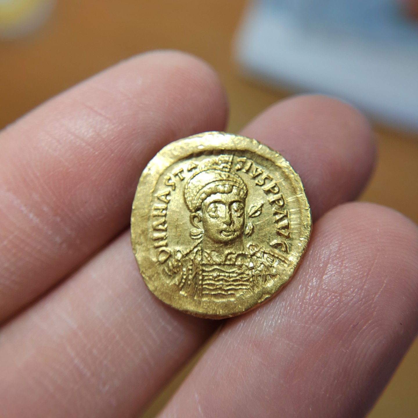 王之爱好～打制钱币 拜占庭帝国阿纳斯塔修斯一世金币