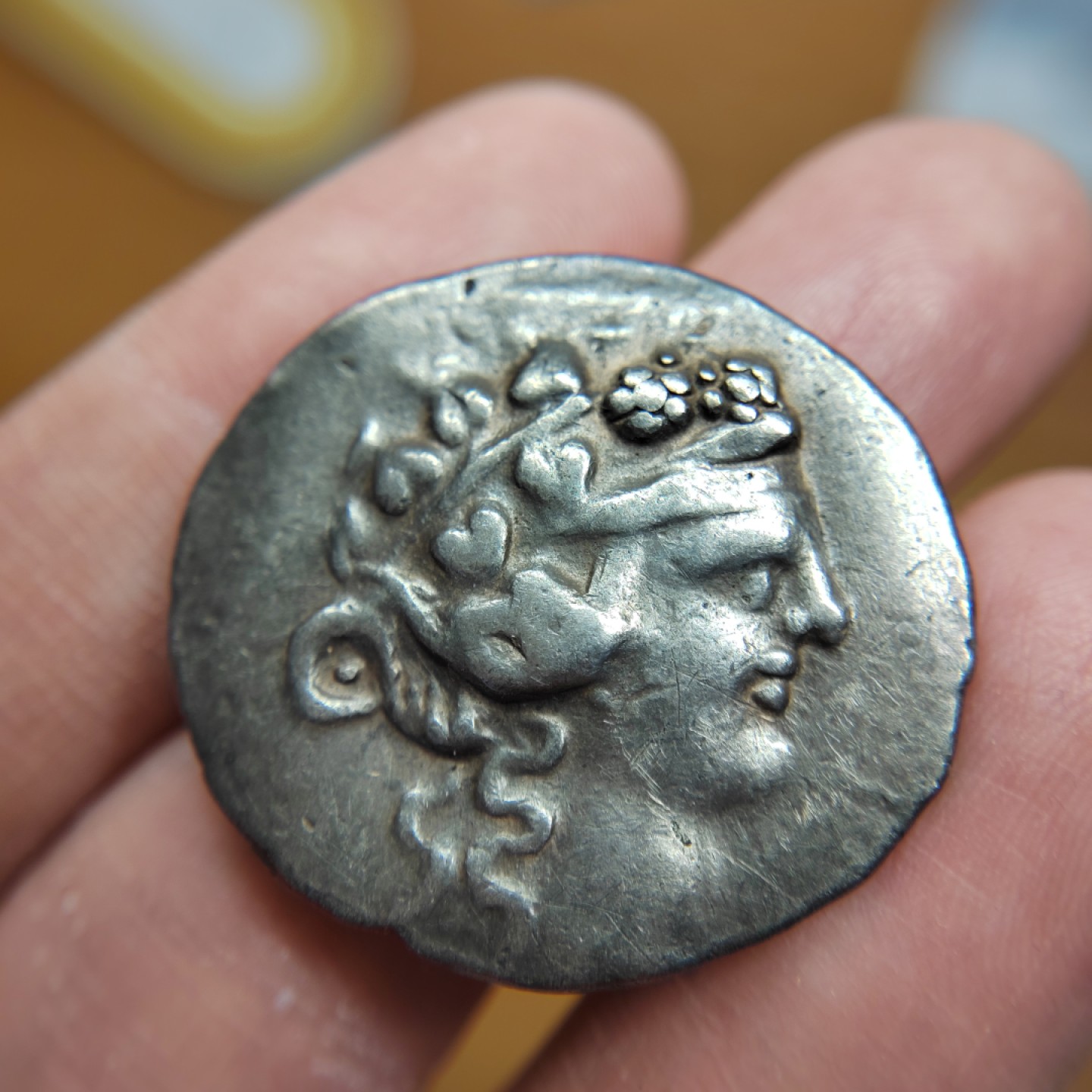 王之爱好～打制钱币 古希腊酒神狄奥尼索斯银币