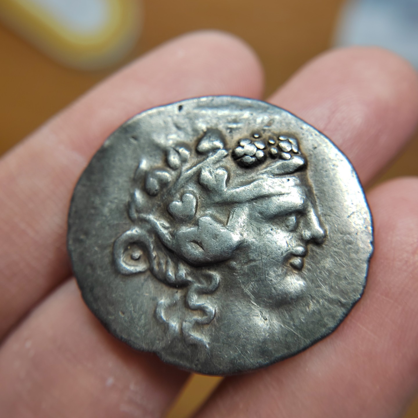 王之爱好～打制钱币 古希腊酒神狄奥尼索斯银币