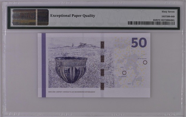 收藏联盟Quantum Auction 第208期拍卖(最后三拍新添测试钞评级币) 丹麦2013年50克朗 PMG67