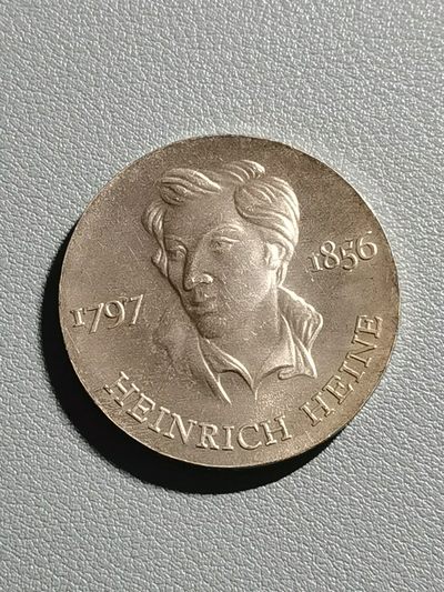 🧧乐享宝藏💰20221112期专场~东德钱币大集 - 民主德国10马克银质纪念币~海涅 17g 银