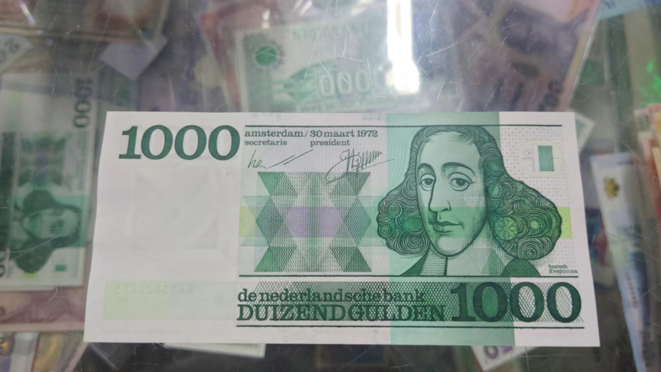 11.12【囧羊收藏】双11裸钞专场 总49期暨2022年第六期 1972年荷兰1000盾 斯宾沙诺 全新有几处肉眼微黄（如图标注）