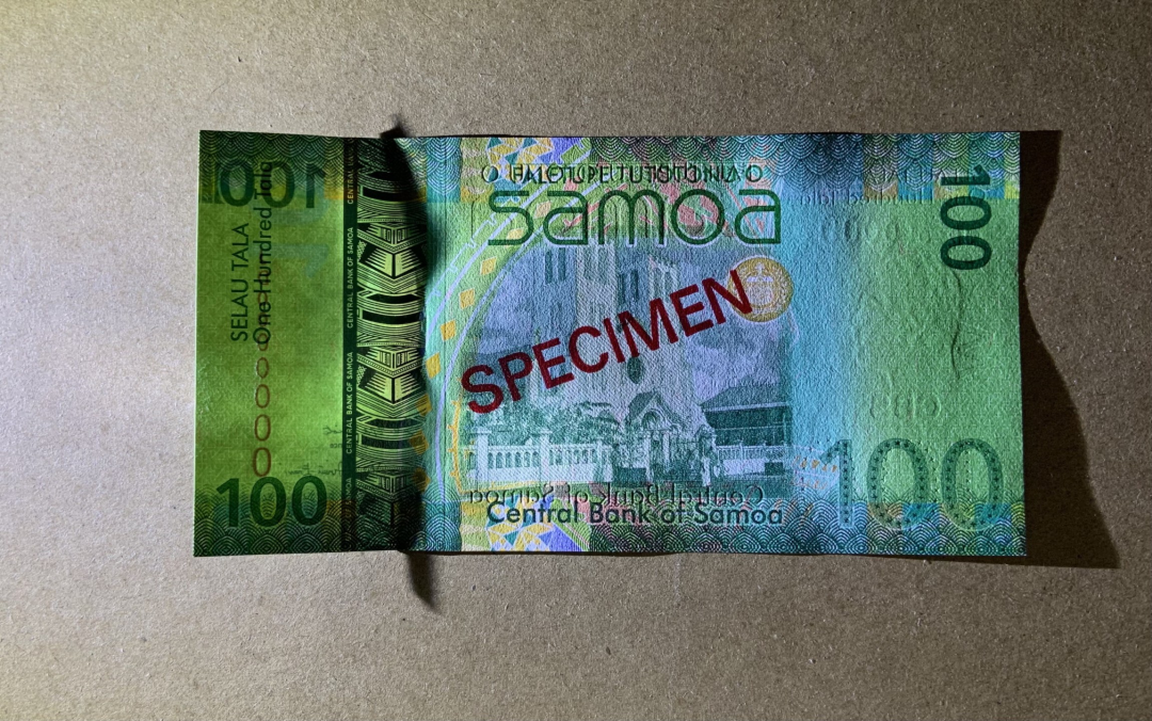 收藏联盟Quantum Auction 第208期拍卖(最后三拍新添测试钞评级币) 萨摩亚2008年100塔拉样票 品相全新UNC 