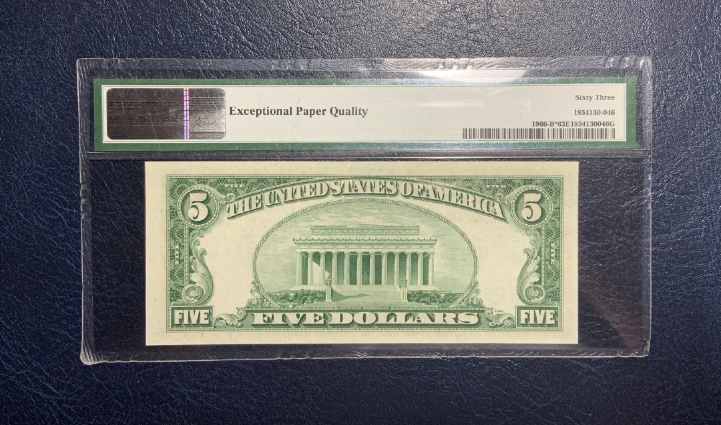 收藏联盟Quantum Auction 第208期拍卖(最后三拍新添测试钞评级币) 美国1950年联邦储备券5元 PMG63e