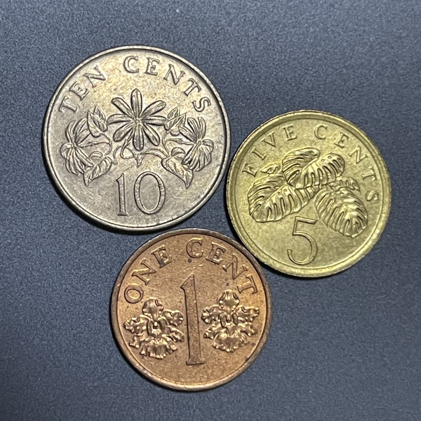 外国硬币0元起拍（30） 新加坡1，5，10分