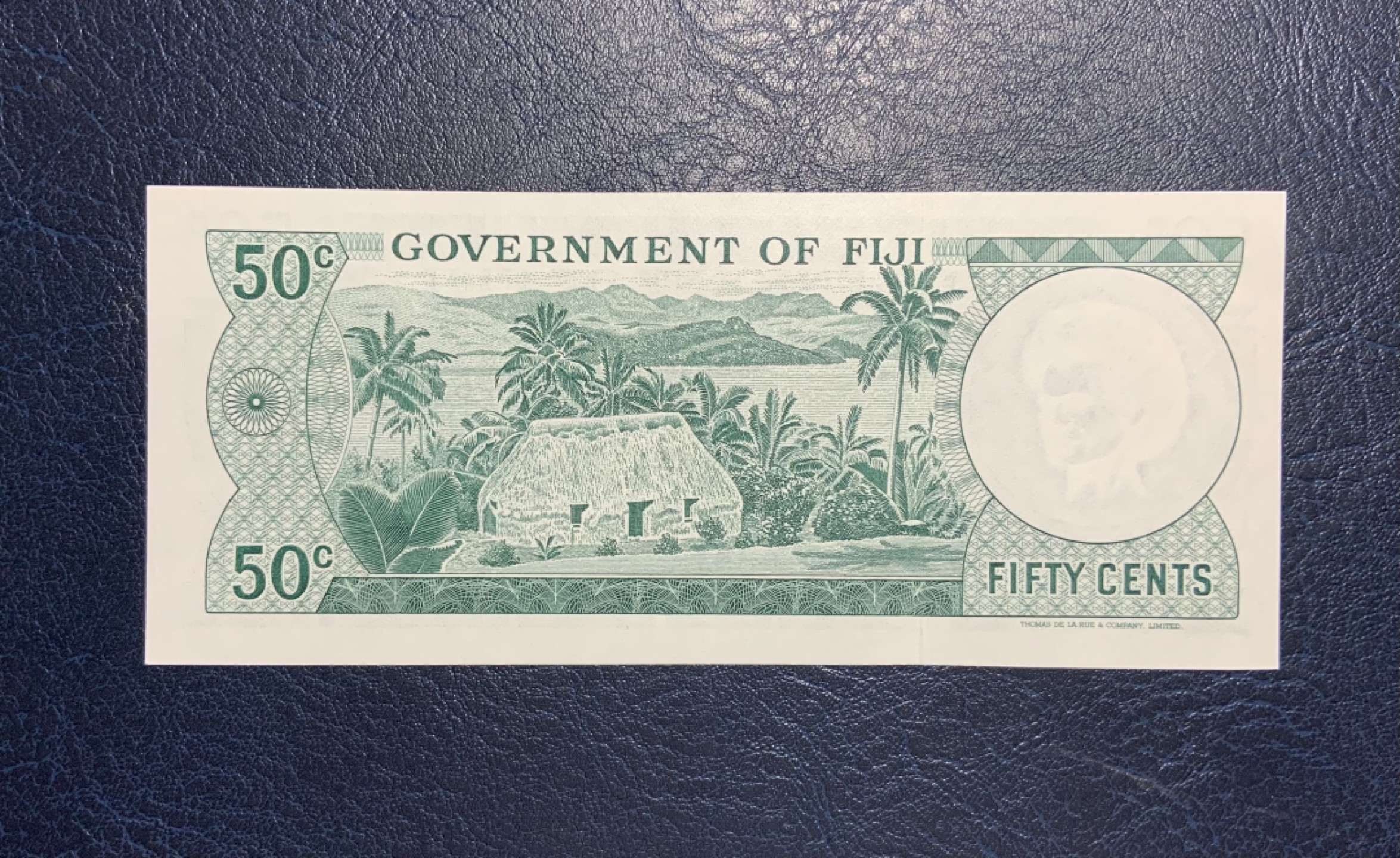 收藏联盟Quantum Auction 第208期拍卖(最后三拍新添测试钞评级币) 斐济群岛1969年50分 品相AU 稀少初版 首发冠号A/1