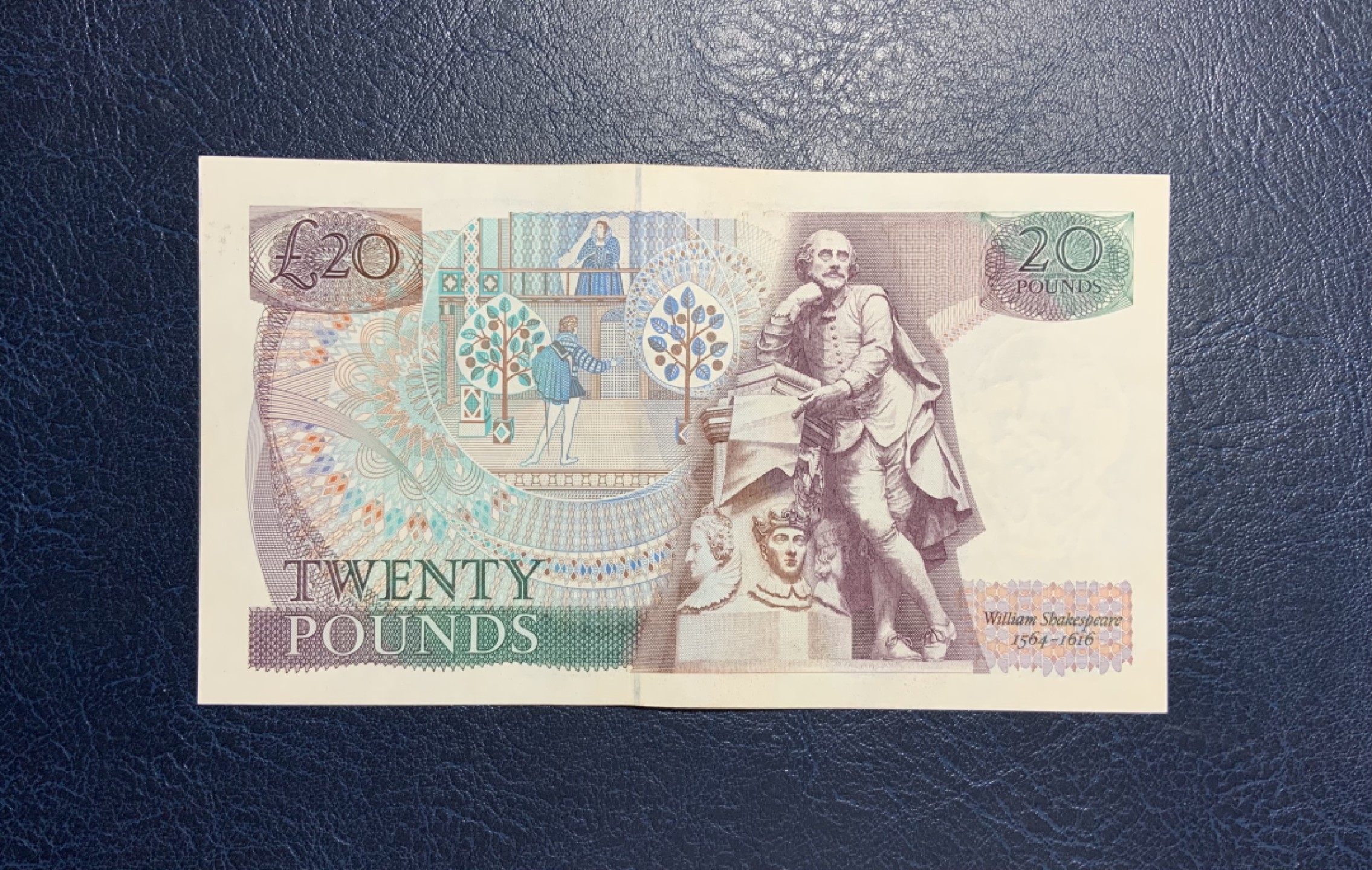 收藏联盟Quantum Auction 第208期拍卖(最后三拍新添测试钞评级币) 英国1984-88年20镑 品相AU+ 无明显中折 莎士比亚的《罗密欧与朱丽叶》