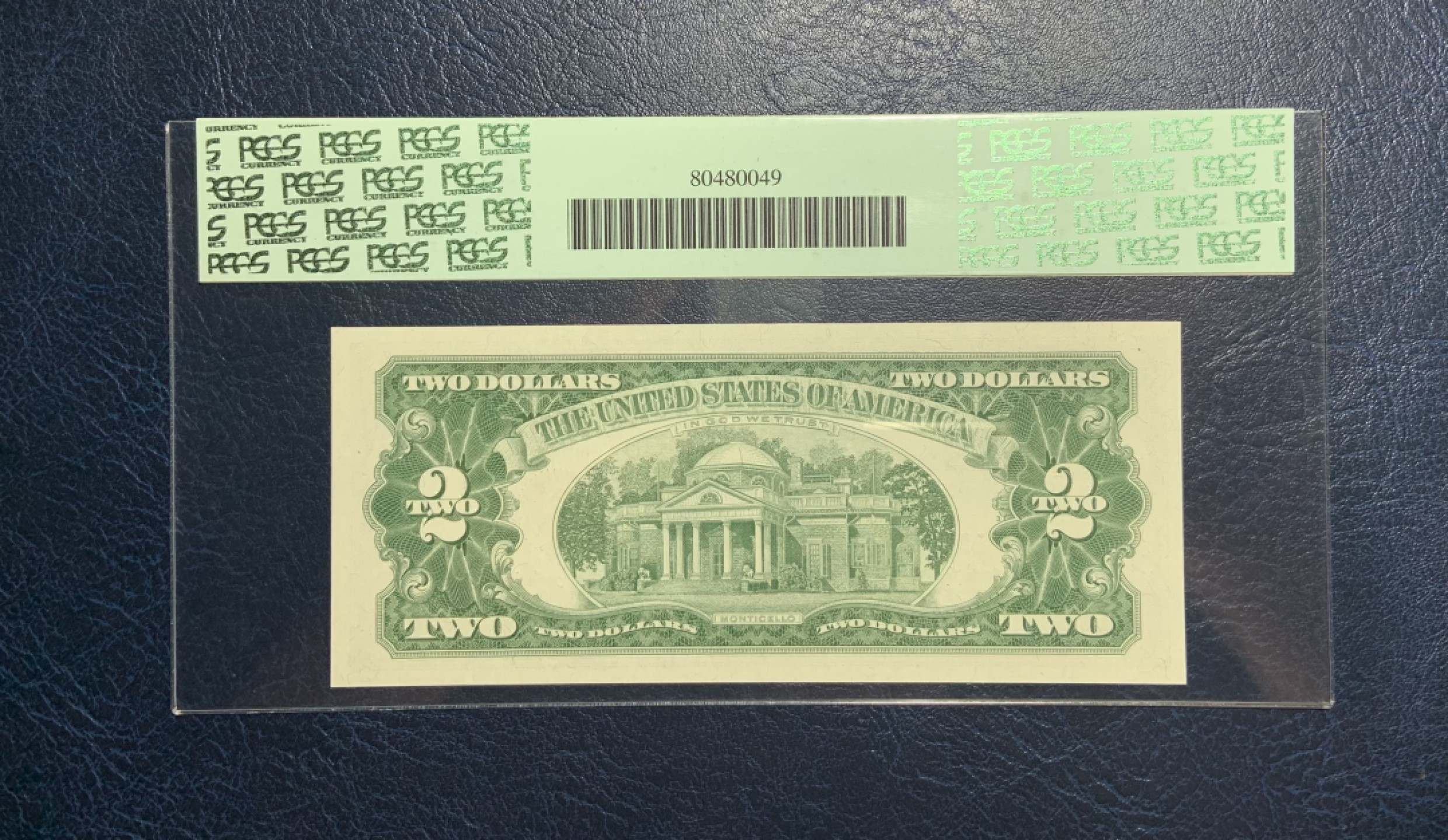 收藏联盟Quantum Auction 第208期拍卖(最后三拍新添测试钞评级币) 美国1963年政府券2元 PCGS65 星补号