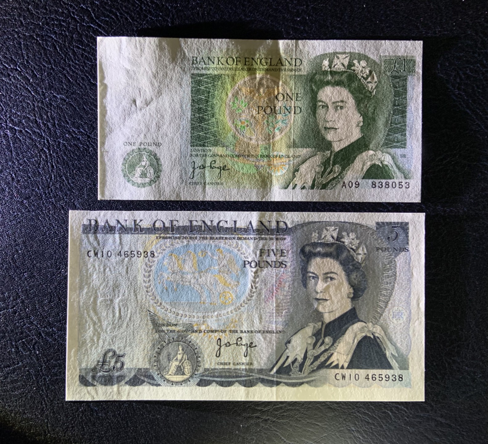 收藏联盟Quantum Auction 第208期拍卖(最后三拍新添测试钞评级币) 英国1978-80年1-5镑 品相AU 初版