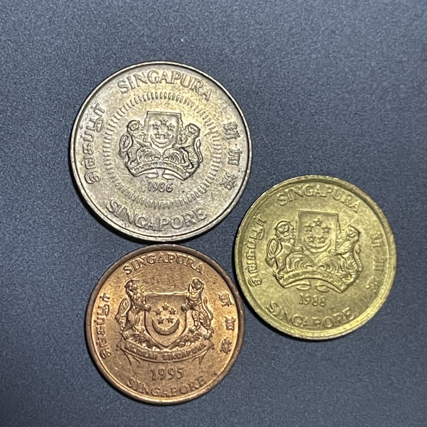 外国硬币0元起拍（30） 新加坡1，5，10分