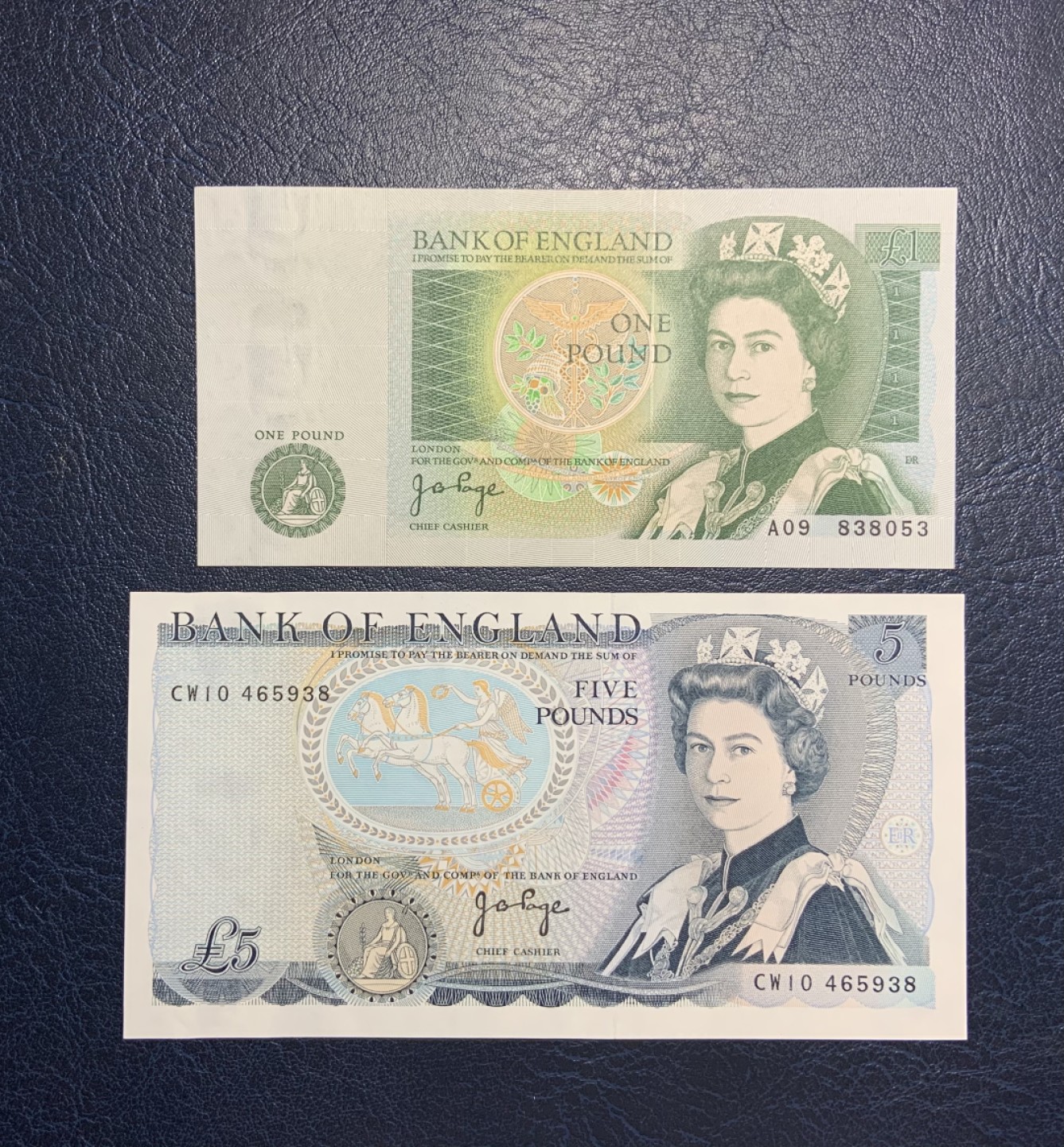 收藏联盟Quantum Auction 第208期拍卖(最后三拍新添测试钞评级币) 英国1978-80年1-5镑 品相AU 初版