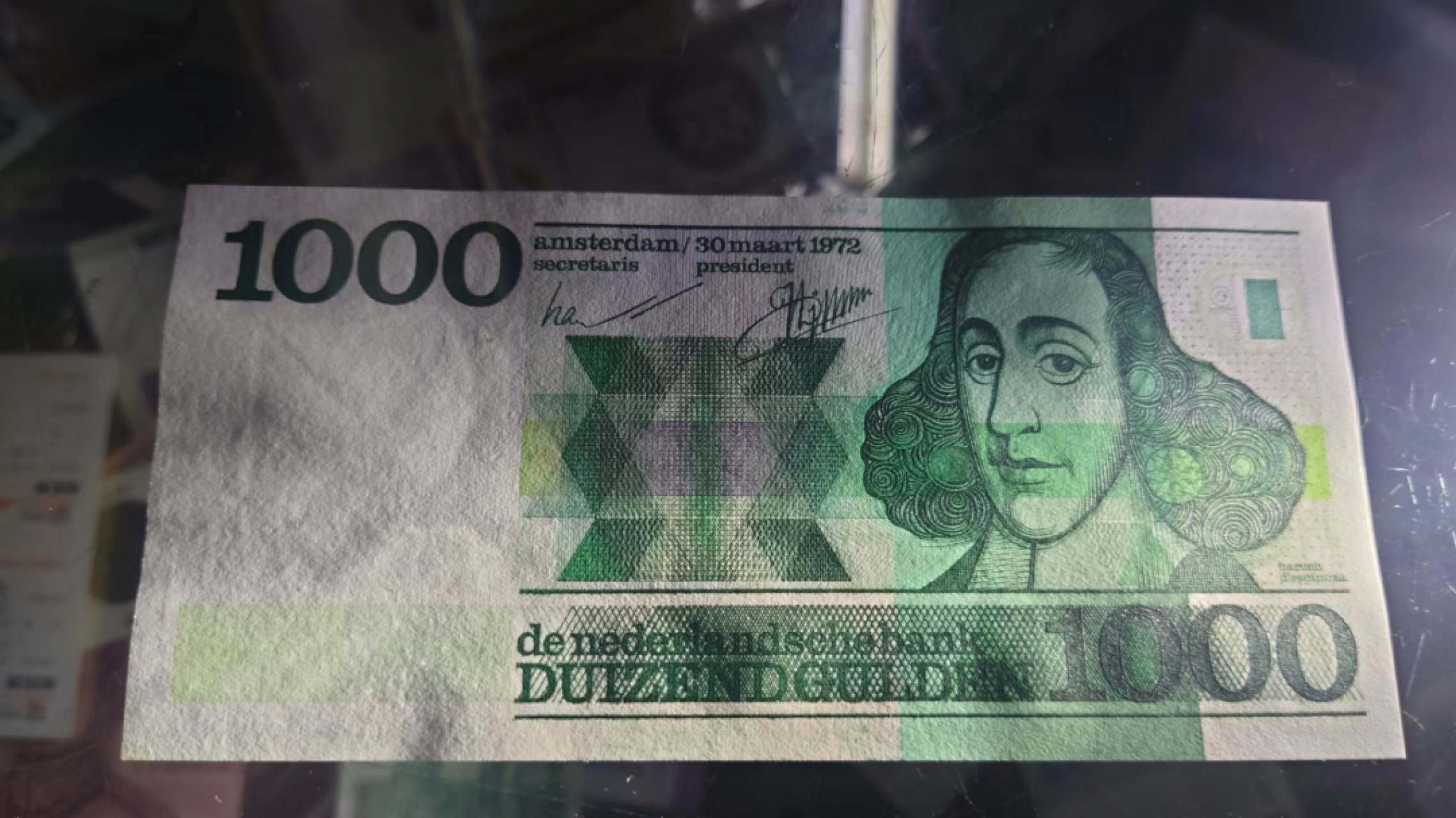 11.12【囧羊收藏】双11裸钞专场 总49期暨2022年第六期 1972年荷兰1000盾 斯宾沙诺 全新有几处肉眼微黄（如图标注）