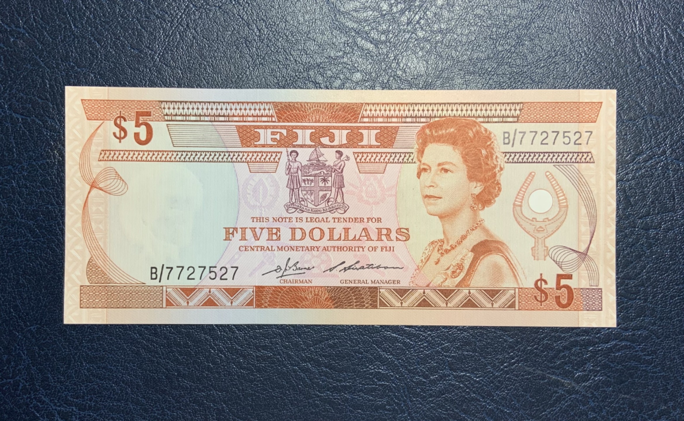 收藏联盟Quantum Auction 第208期拍卖(最后三拍新添测试钞评级币) 斐济群岛1986年5元 品相AU