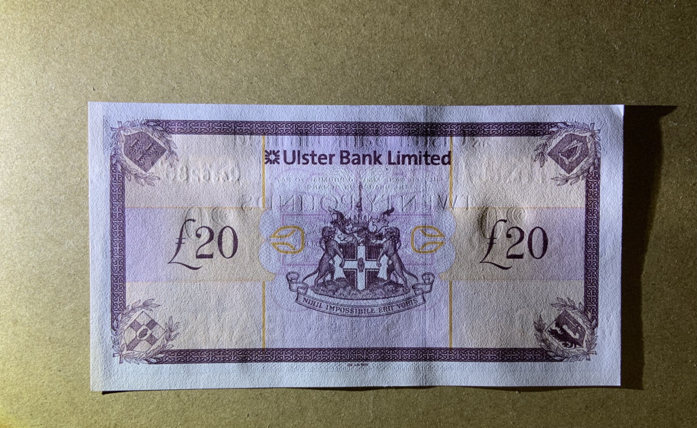 收藏联盟Quantum Auction 第208期拍卖(最后三拍新添测试钞评级币) 北爱尔兰优斯特银行2018年20镑 品相全新UNC 号码不带4 左上角轻微磕碰