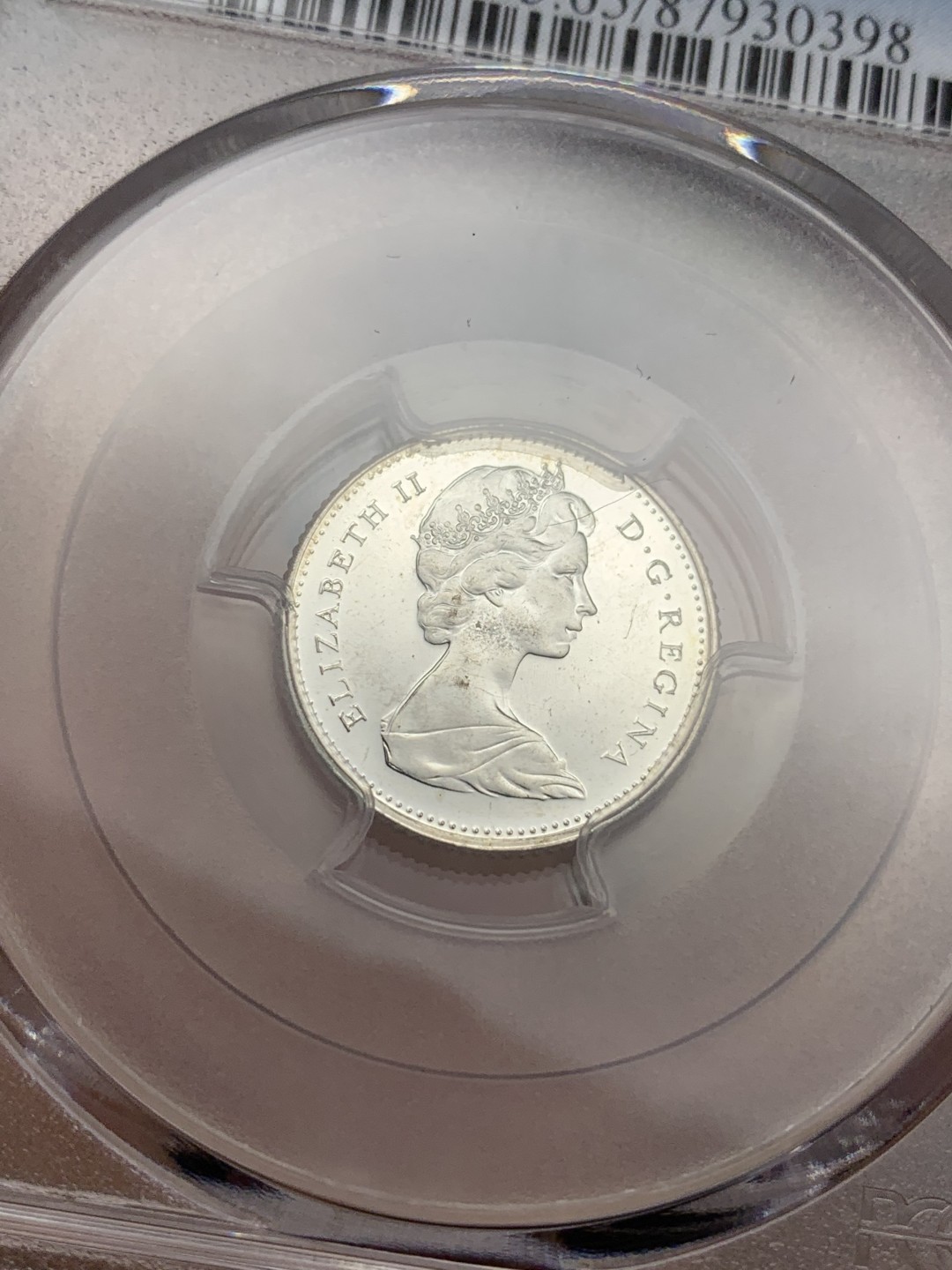 《竞宝斋》第115场-周日，周一 ，2场连拍（全场包邮） PCGS PL65 1967年加拿大10分小鱼银币 PL十分罕见