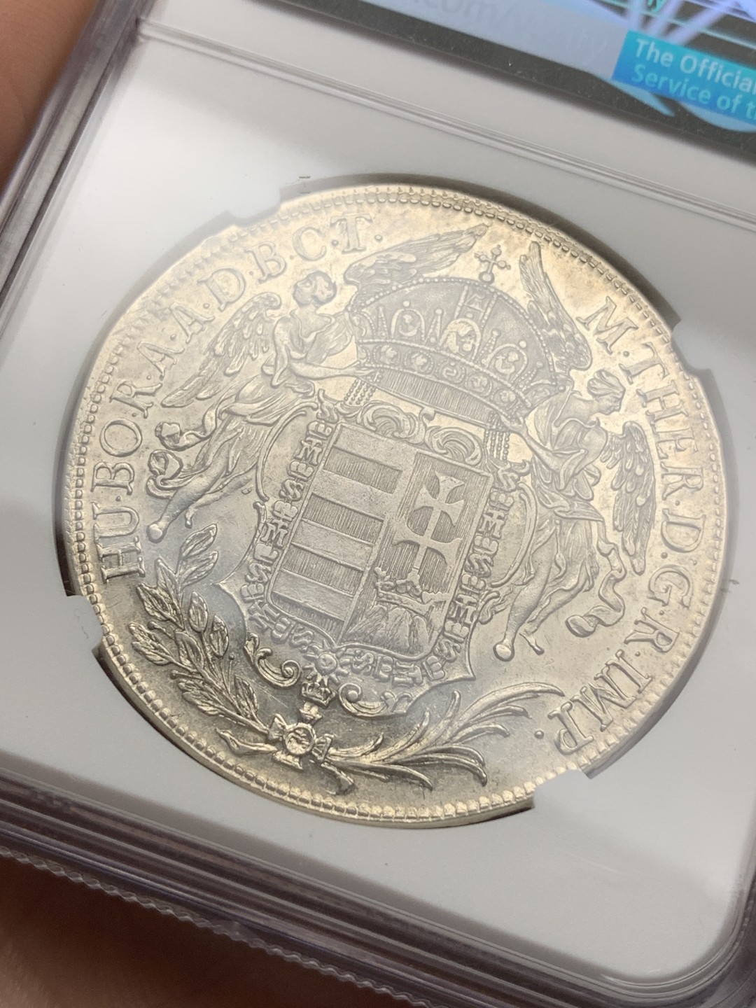 《竞宝斋》第115场-周日，周一 ，2场连拍（全场包邮） 冠军分！稀少品种 NGC-AU50 神罗匈牙利 1771年玛利亚特蕾莎 1泰勒银币