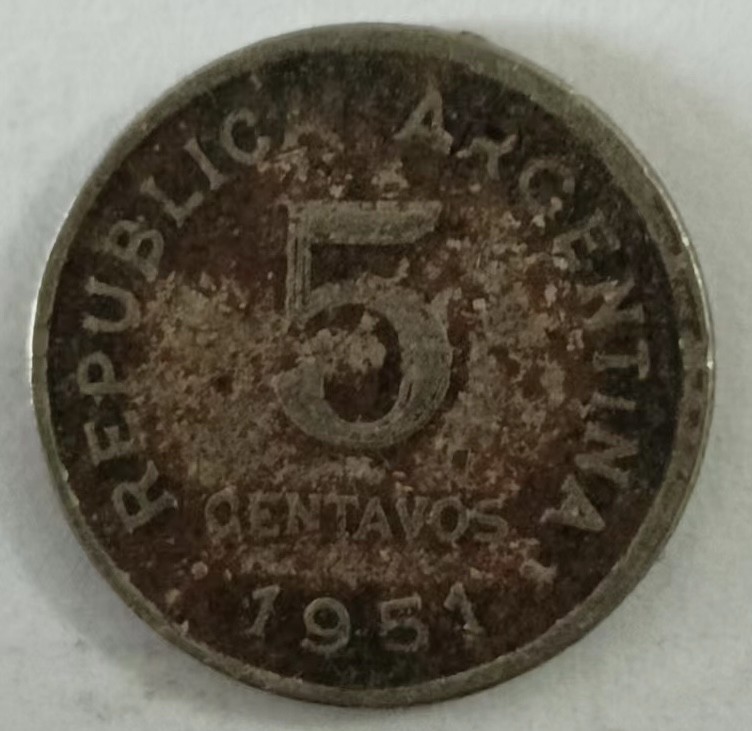 泡泡堂第146期  世界硬币专场（无押金，无佣金，捡漏，全场20包邮，偏远地区除外） 阿根廷1951年5分