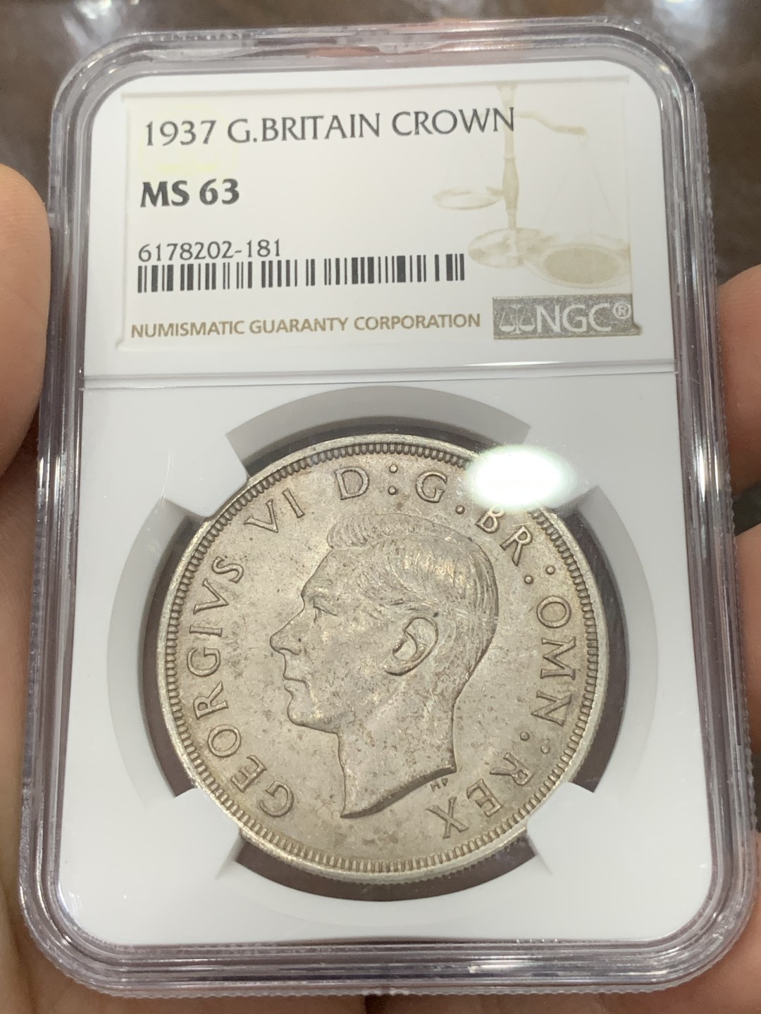 《竞宝斋》第115场-周日，周一 ，2场连拍（全场包邮） NGC MS63 英国 1937 乔治六世 登基纪念 克朗大银币