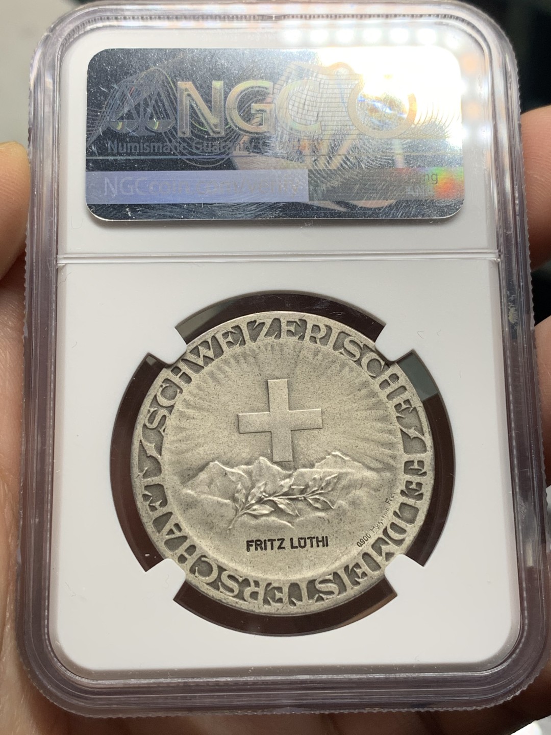 《竞宝斋》第115场-周日，周一 ，2场连拍（全场包邮） NGC MS66  1920-30年代瑞士射击节女神银章 完美品相