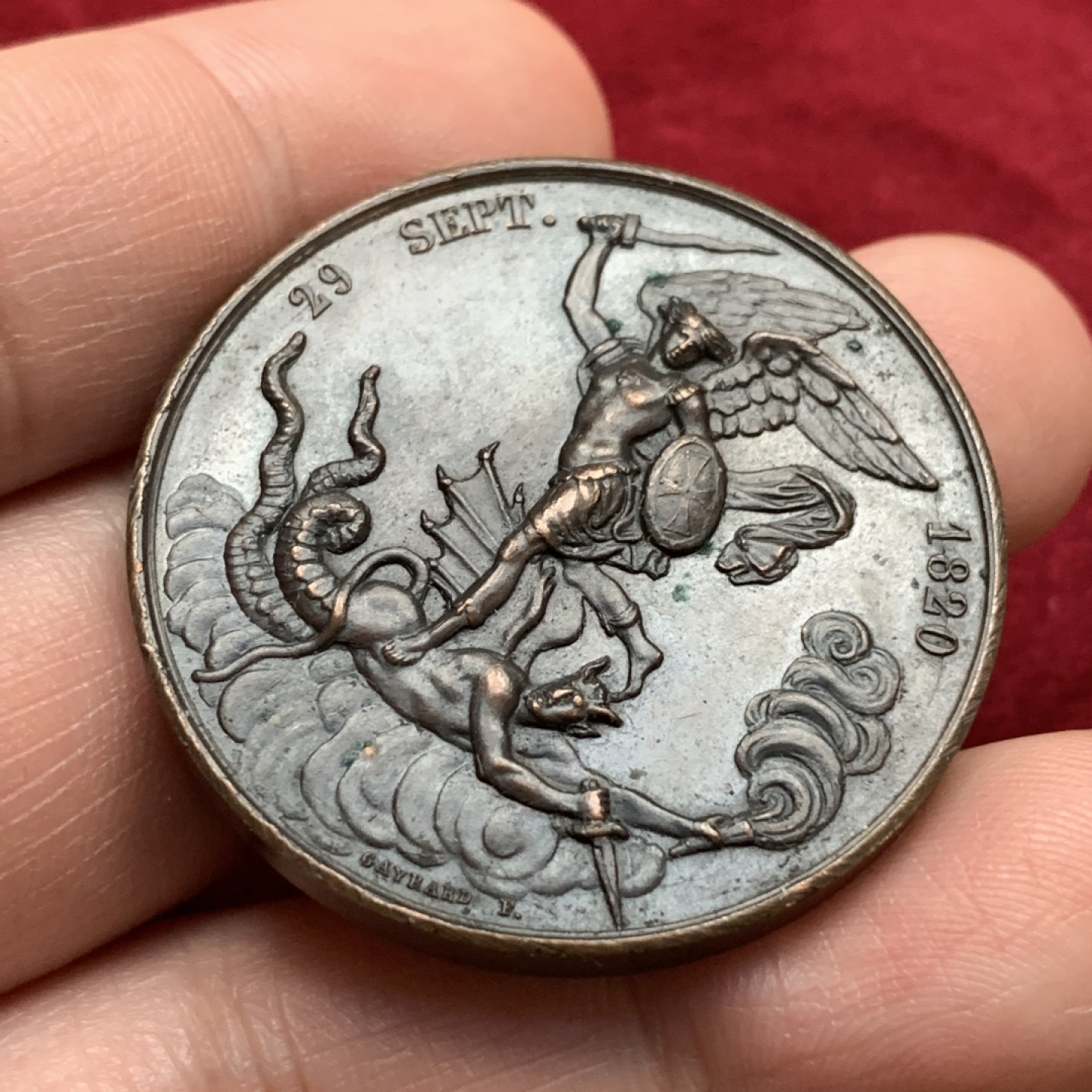 《竞宝斋》第115场-周日，周一 ，2场连拍（全场包邮） 1820年 法国波尔多公爵 诞生铜章，直径38mm，重量31g，光边原铸