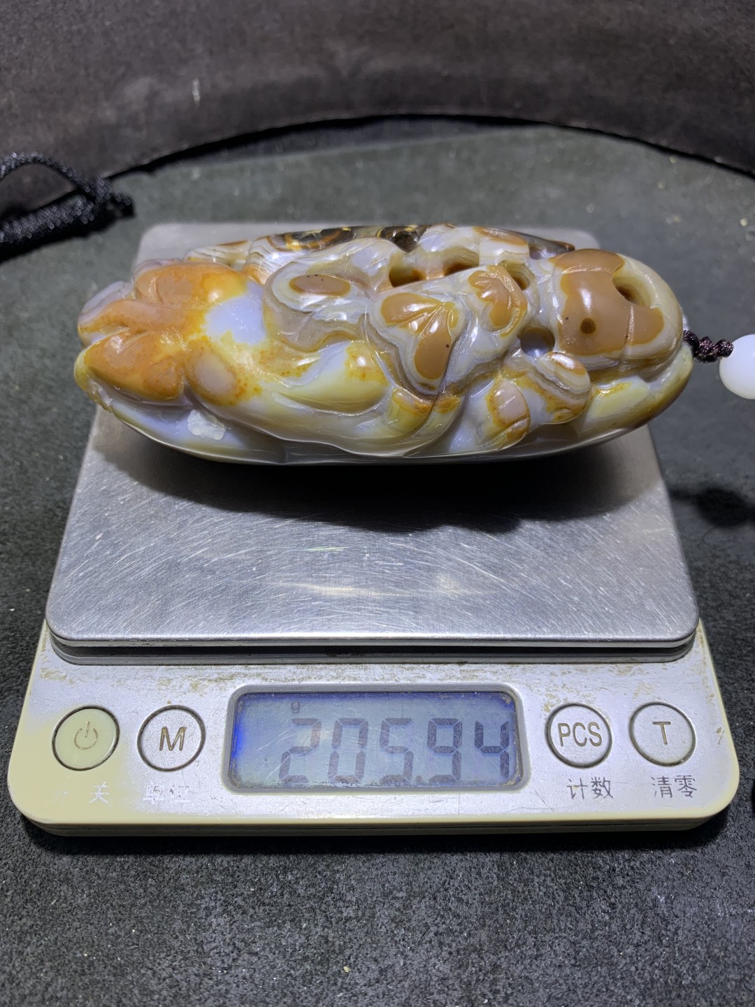 精美高玉化巴西玛瑙镂空雕刻聚宝盆貔貅把件一个！