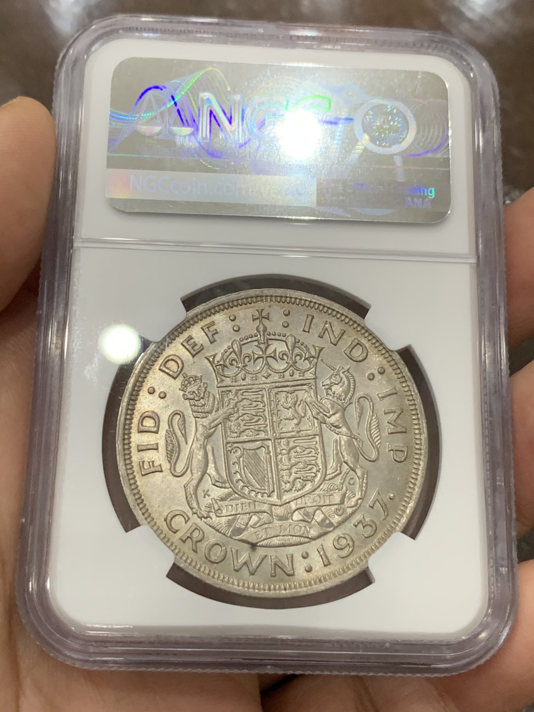 《竞宝斋》第115场-周日，周一 ，2场连拍（全场包邮） NGC MS63 英国 1937 乔治六世 登基纪念 克朗大银币