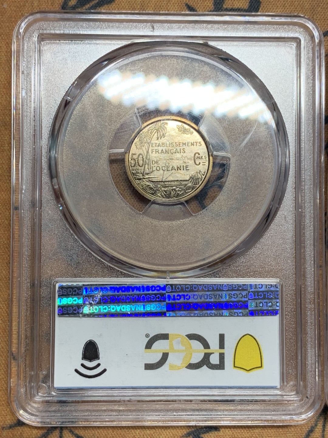 《竞宝斋》第115场-周日，周一 ，2场连拍（全场包邮） PCGS SP66-65 1949年法属大洋洲Essai样币三枚一套 非常罕见 均为冠亚军分