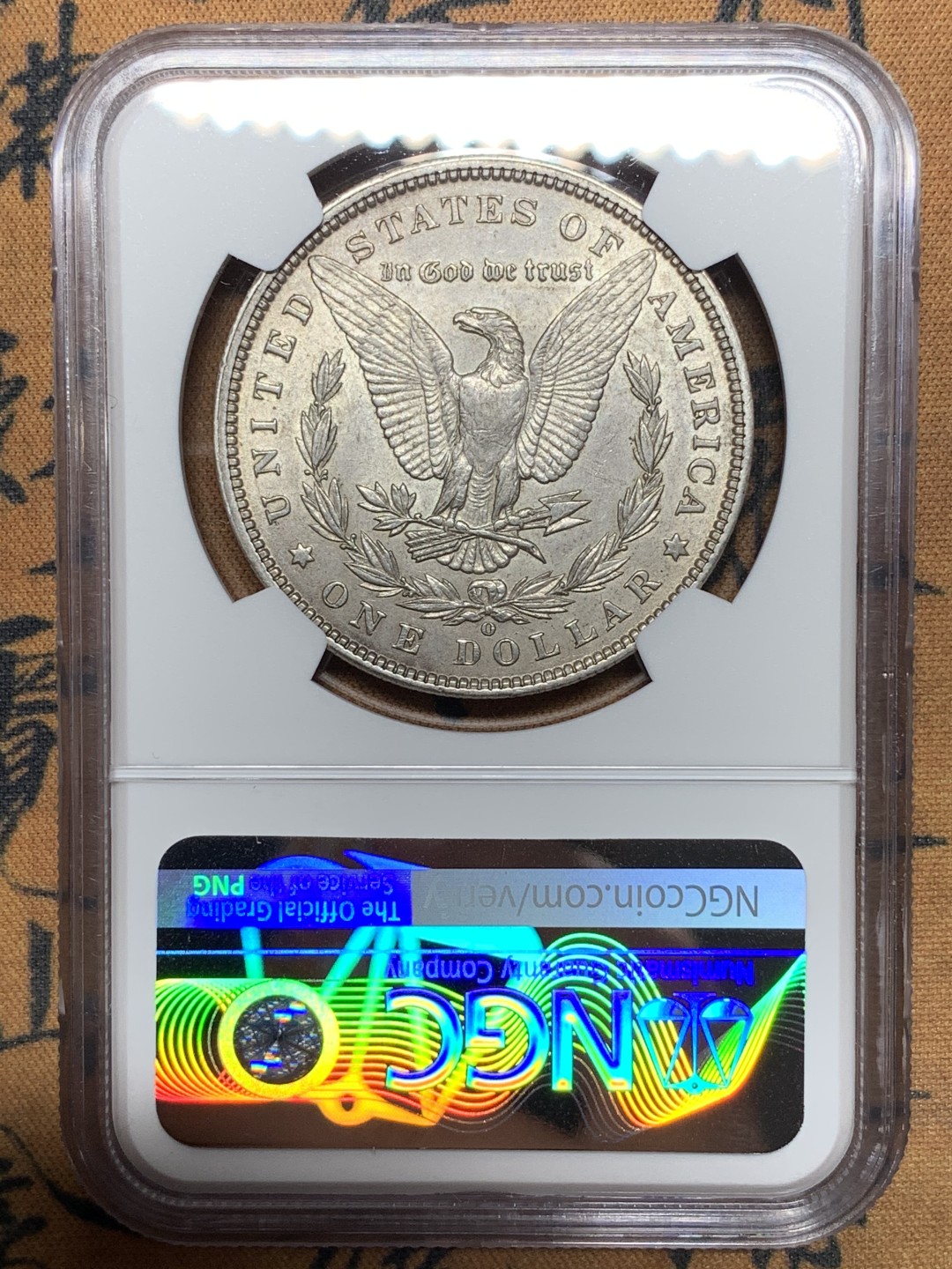 《竞宝斋》第115场-周日，周一 ，2场连拍（全场包邮） NGC-MS63 美国1900-O年 摩根一元大银币 原光淡彩 非常漂亮