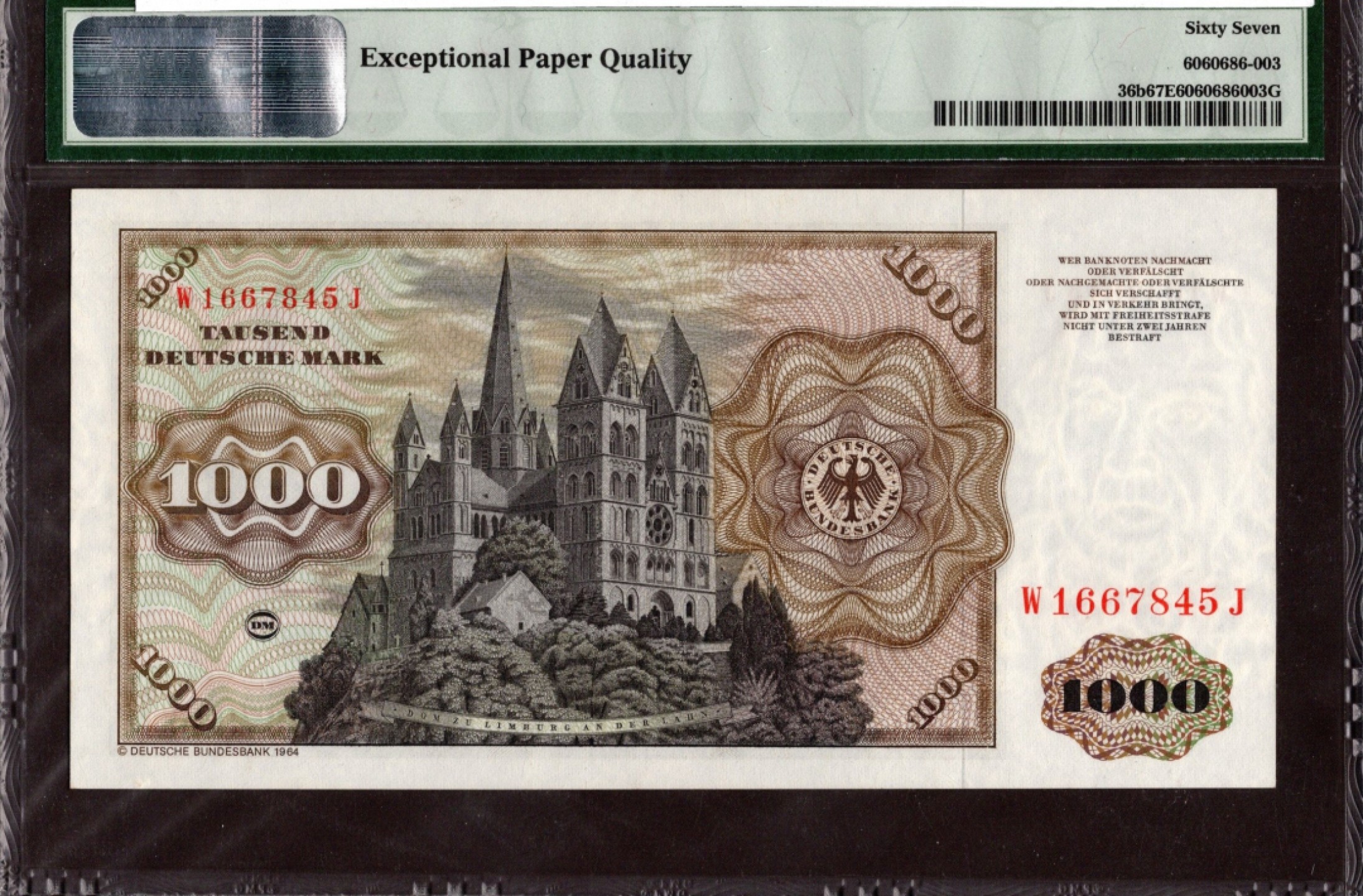 收藏联盟Quantum Auction 第209期拍卖 德国联邦1980年1000马克 PMG67 天文学家舍那