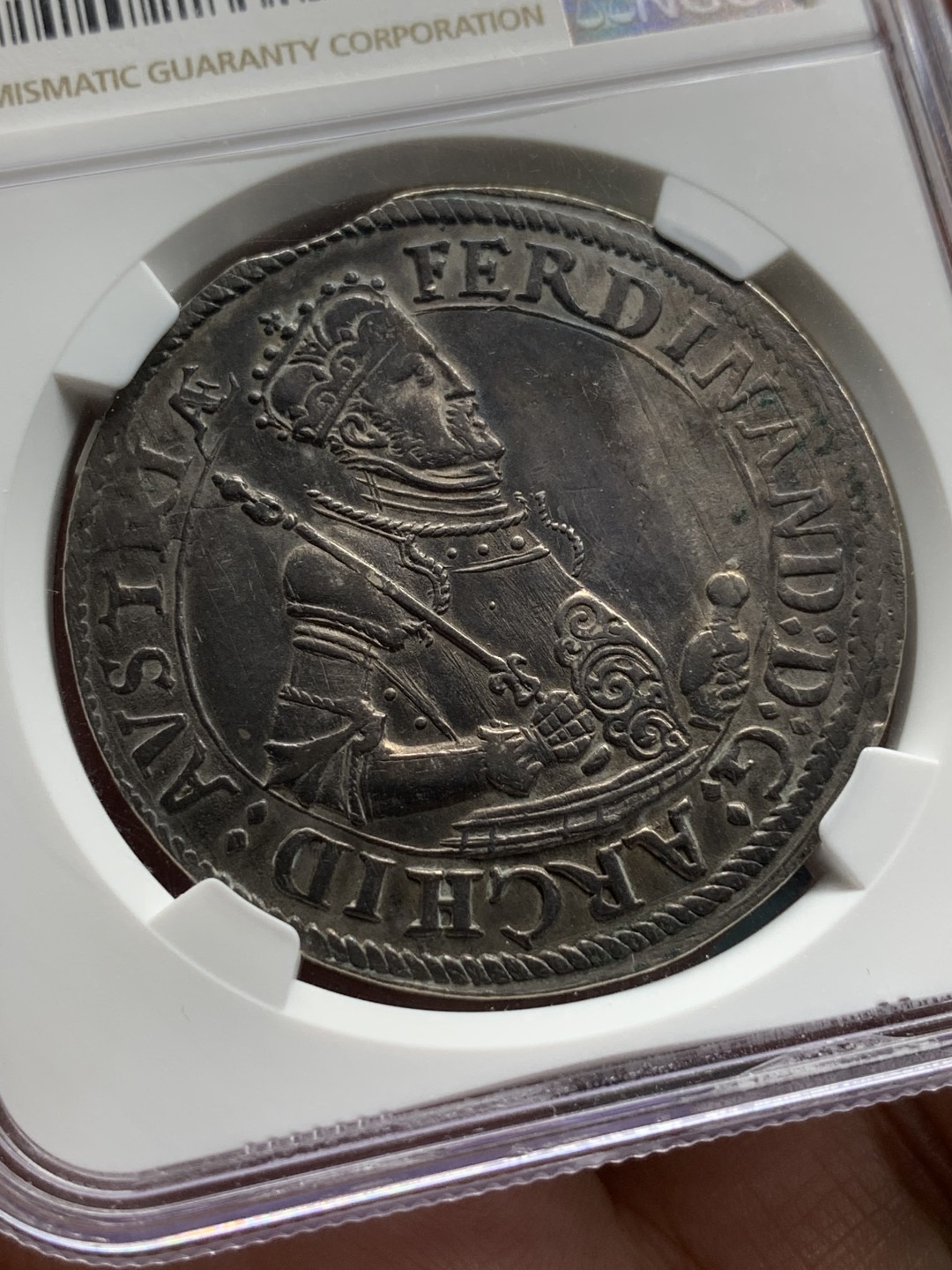 《竞宝斋》第115场-周日，周一 ，2场连拍（全场包邮） NGC AU 1564-95年奥地利费迪南德老泰勒银币 原味包浆 细节好