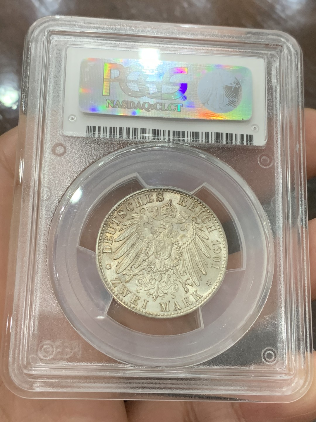 《竞宝斋》第115场-周日，周一 ，2场连拍（全场包邮） PCGS-MS65 德国 1901年 普鲁士建国200周年2马克纪念银币