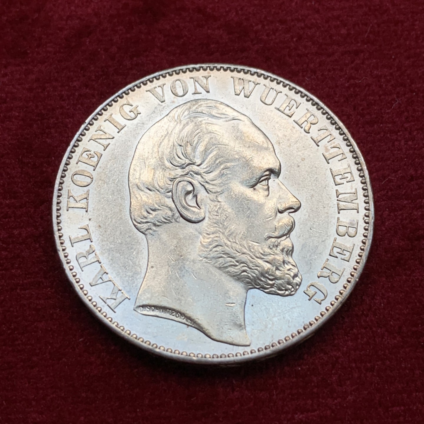 《竞宝斋》第115场-周日，周一 ，2场连拍（全场包邮） 德国 1871年 巴伐利亚胜利女神纪念泰勒银币 底板干净 优质潜力股 脸部清晰 状态好