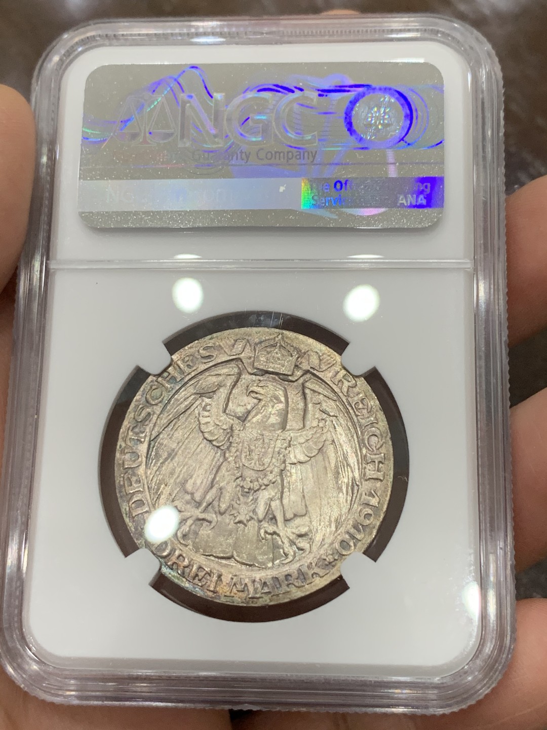 《竞宝斋》第115场-周日，周一 ，2场连拍（全场包邮） NGC MS64 德国普鲁士1910年柏林大学建校100周年纪念3马克银币