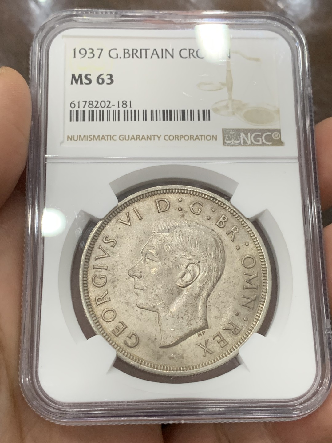 《竞宝斋》第115场-周日，周一 ，2场连拍（全场包邮） NGC MS63 英国 1937 乔治六世 登基纪念 克朗大银币