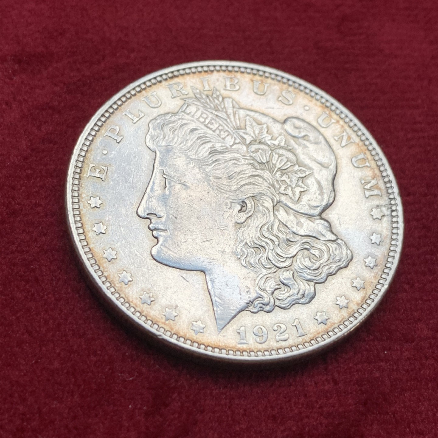 《竞宝斋》第115场-周日，周一 ，2场连拍（全场包邮） 美国 摩根银元 1921年 流通好品