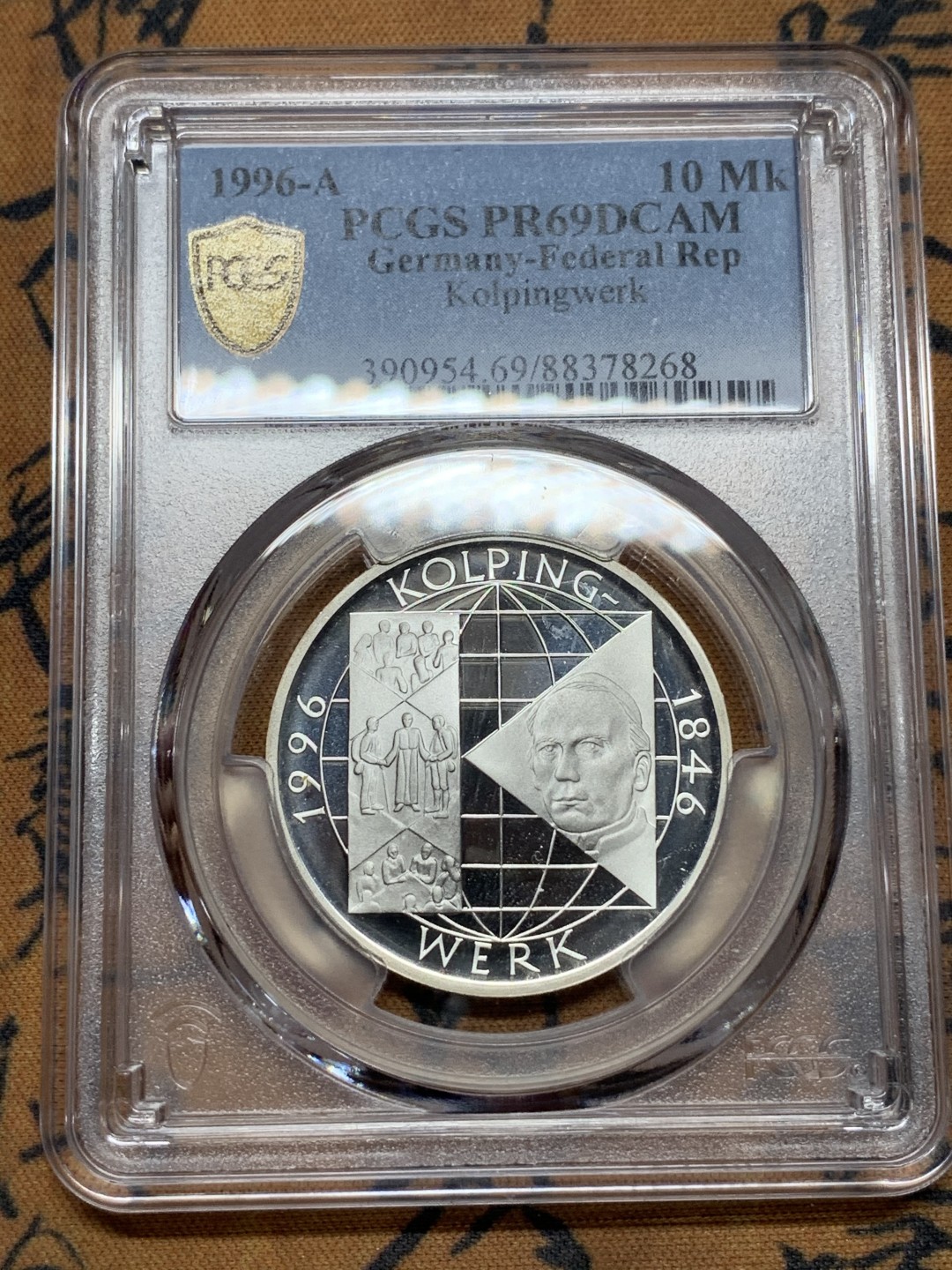 《竞宝斋》第115场-周日，周一 ，2场连拍（全场包邮） PCGS PR69DCAM 德国 1996 纪念科尔平协会精制10马克银币 冠军分！