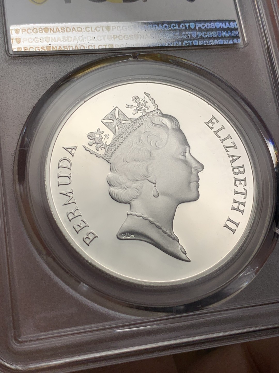 《竞宝斋》第115场-周日，周一 ，2场连拍（全场包邮） PCGS金盾 PR69DCAM 百慕大1986年1克朗海龟精制大银币