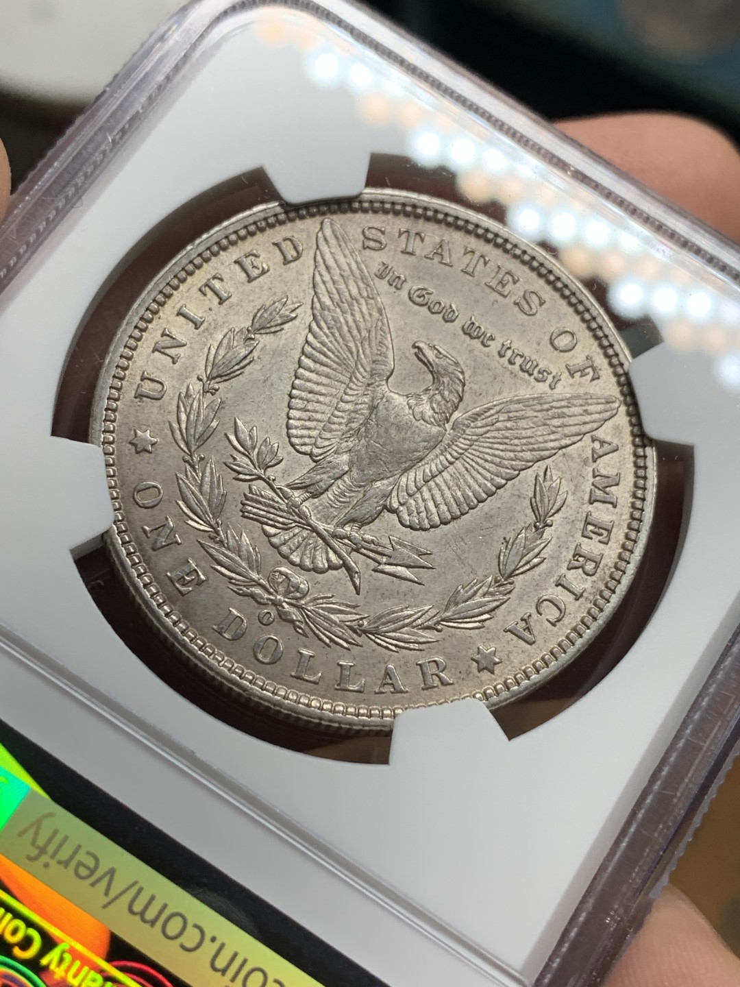 《竞宝斋》第115场-周日，周一 ，2场连拍（全场包邮） NGC-MS63 美国1900-O年 摩根一元大银币 原光淡彩 非常漂亮