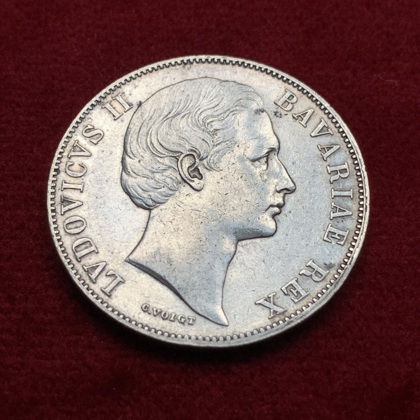 《竞宝斋》第115场-周日，周一 ，2场连拍（全场包邮） 德国 1866年 巴伐利亚 抱婴 泰勒银币