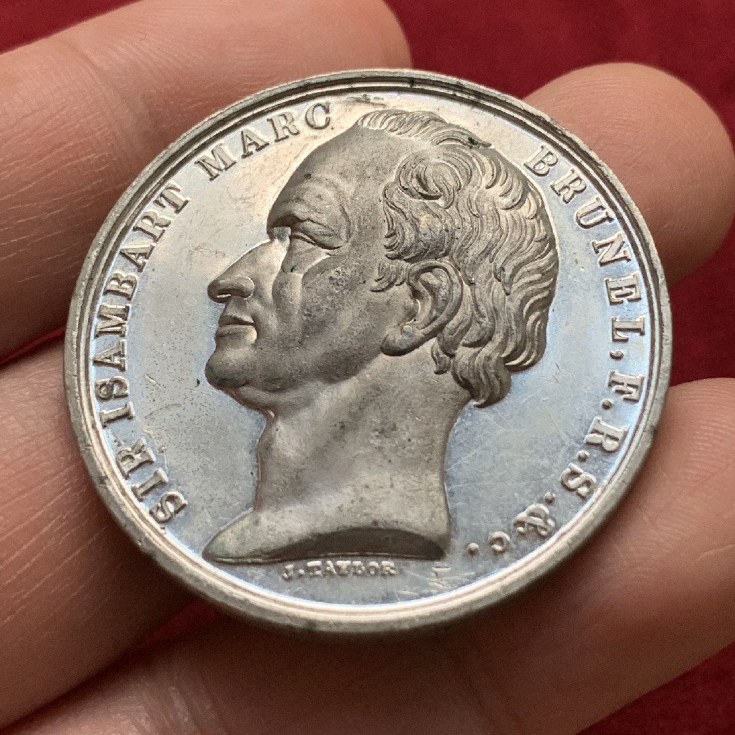 《竞宝斋》第115场-周日，周一 ，2场连拍（全场包邮） 英国1845 泰晤士河隧道 竣工合金纪念章38mm15g