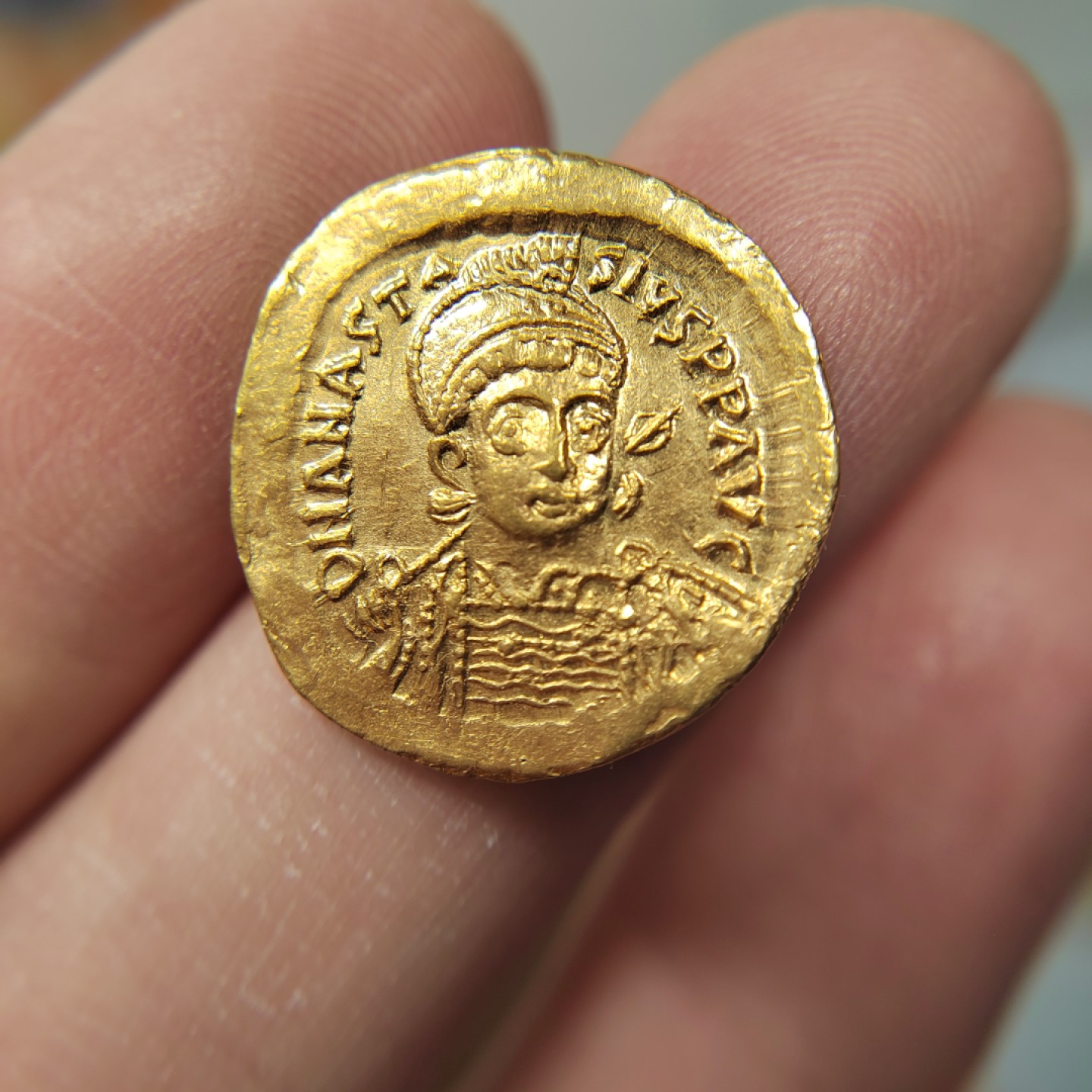 王之爱好～打制钱币 拜占庭帝国阿纳斯塔修斯一世金币