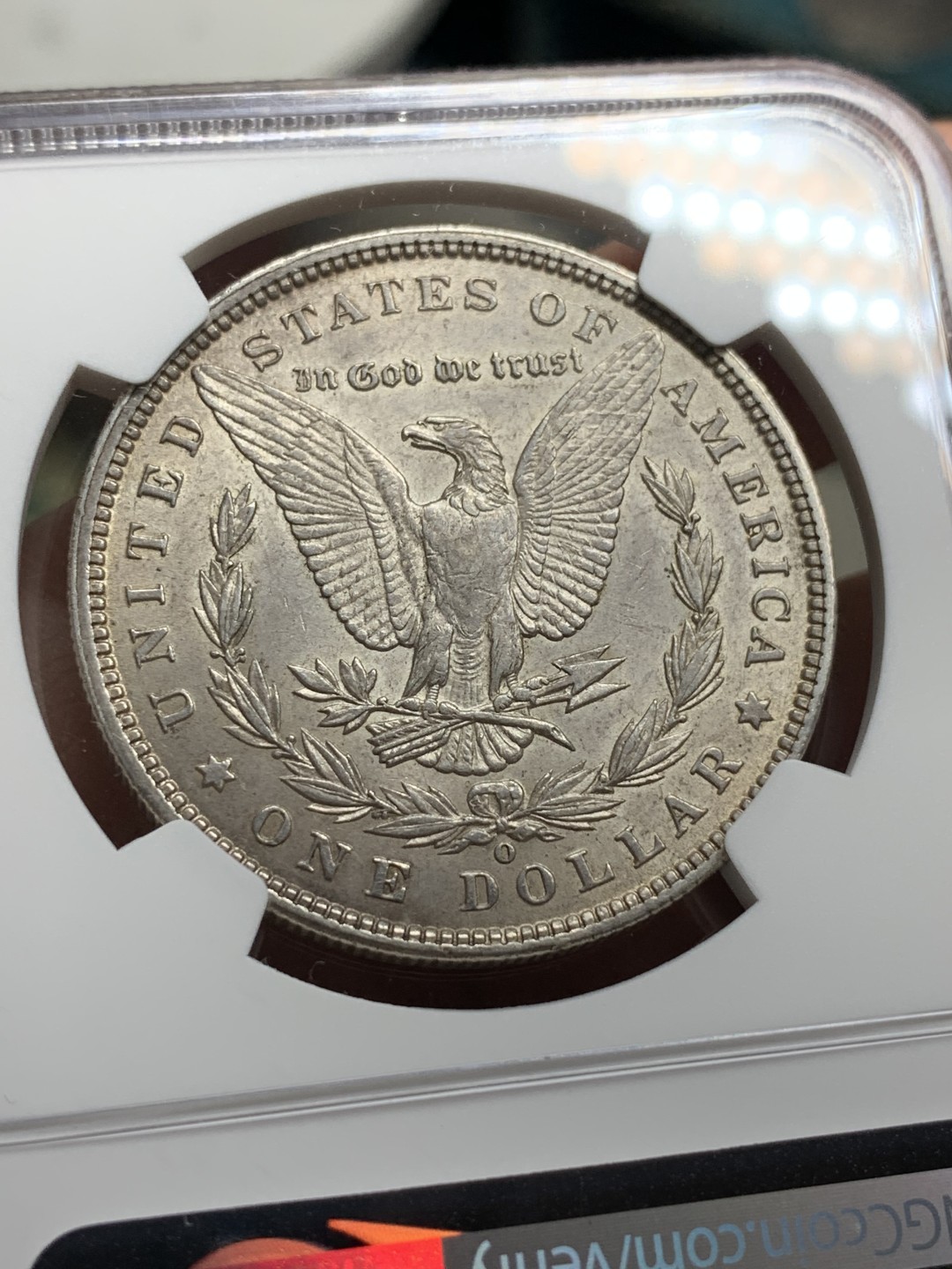 《竞宝斋》第115场-周日，周一 ，2场连拍（全场包邮） NGC-MS63 美国1900-O年 摩根一元大银币 原光淡彩 非常漂亮