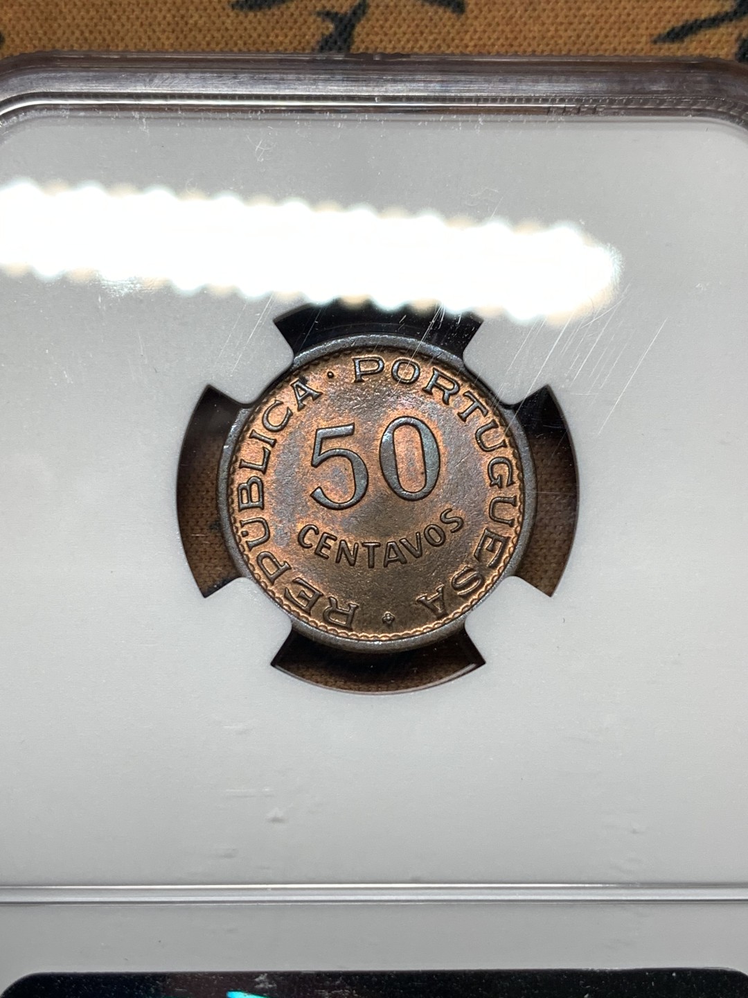 《竞宝斋》第115场-周日，周一 ，2场连拍（全场包邮） NGC MS64BN 葡属圣多美和普林西比1962年50分铜币