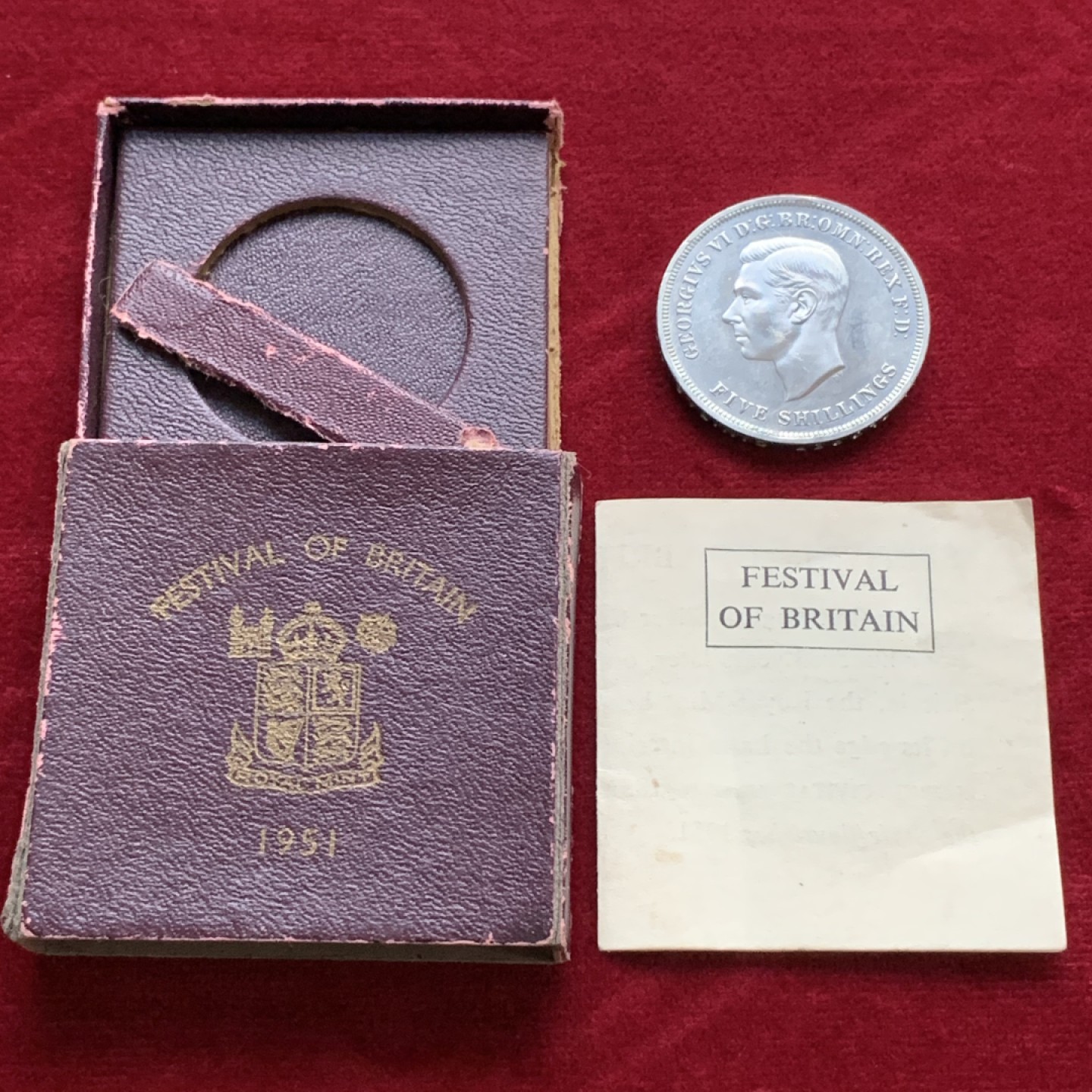 《竞宝斋》第115场-周日，周一 ，2场连拍（全场包邮） 英国 1951年 乔治六世 最后的马剑 克朗镍马剑 红盒带证书